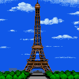 The Eiffel Tower as photographed by Luigi in Mario is Missing!.