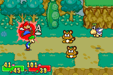 Mario and Luigi using the Bros. Attack, Splash Bros.
