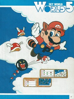 Raccoon Mario (with a P-Wing) in Sky Land