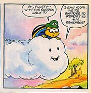 Fluffy, conversing with his Lakitu master.