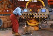 Mario and Poochie with the Pizza Transformer.