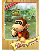 Baby Donkey Kong's official profile card from Mario Super Sluggers (front).