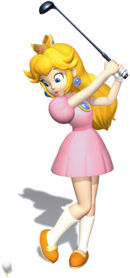 Peach with a Golf Club.
