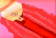 The Red Sauce Sea, after being parted by Mario.
