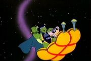 Darth Koopa and Mouser, riding on the Space Raft.
