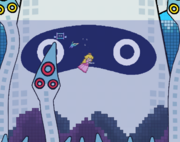 Big Blooper in Chapter 3-2. Note that this is actualy taken from the beta verson, as the unused Ladder Pixl is seen here.