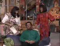 Marianne and Luigeena flirt with Lyle Alzado.