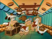Several Koopa Paratroopas, along with some Paragoombas, from The Adventures of Super Mario Bros. 3'.