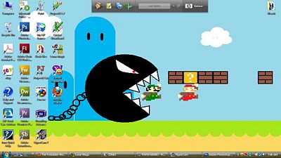 This is my desktop background I made using Paint.