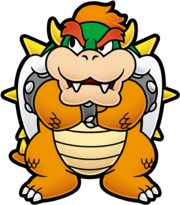 Paper Bowser, disgruntled at his constant failures in Paper Mario: The Thousand-Year Door.