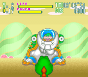 Ludwig in his mech during Yoshi's Safari.