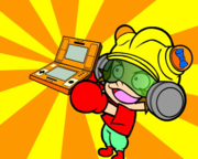 9-Volt with a Donkey Kong double screen Game & Watch.