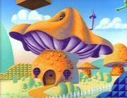 Toad's house, as seen on The Adventures of Super Mario Bros. 3.