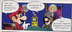 Mario talking to the fortune-teller.