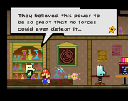 Mario converses with the knowledgeable Garson.