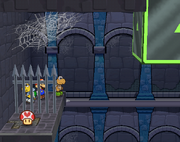 Koopook jumps away after finally being defeated at hide and seek.