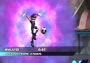 Waluigi performing the Drop Rocket.