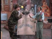 Sgt. Slaughter, argueing with Luigi over the condition of the Steam-O-Matic.