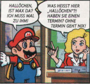 Mona talking to Mario in the Club Nintendo comic.