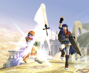 Ike tossing Ragnell in the air.