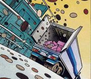 Yoshi's truck's hatches release the bang cookies.