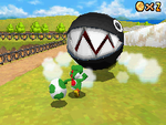 A Chain Chomp in Super Mario 64 DS.