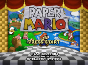 The title screen of the North American version.