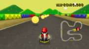 Baby Mario driving a Concerto on Tournament mode.