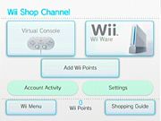 The Shop Channel menu.