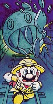 Mario trying to escape from the Chomp Rock.