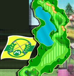 The most vast feature of this course, (Fairway), can be seen in light green.