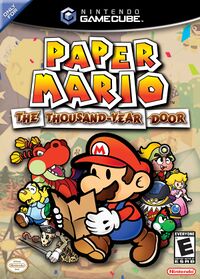 Paper Mario: The Thousand-Year Door, an example of a Player's Choice game. Note the player's choice banner above it.
