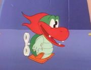 A Mechkoopa in the Super Mario World animated series.