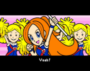 Mona operating as the leader of the cheerleaders.