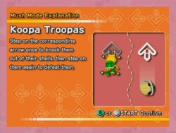 Help screens come up before the song for each Mush Mode effect.