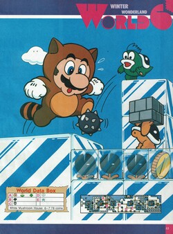 Tanooki Mario in Ice Land.