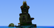 K. Rool's Ship as it approaches DK Island.