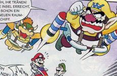 Bowser and Wario outpace the jet-skiing plumbers in their race for the Nintendo 64.