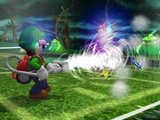 Luigi using his Poltergust Return