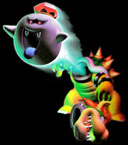 King Boo fought Luigi in a Bowser suit in the climax of Luigi's Mansion.