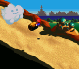 Mario racing up Booster Hill.