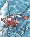 Enguarde, as seen in the comic "Donkey Kong Country".