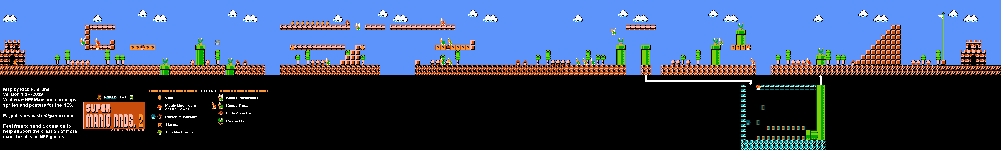 File:NES LL World 1-1 Map.png - Super Mario Wiki, the Mario encyclopedia