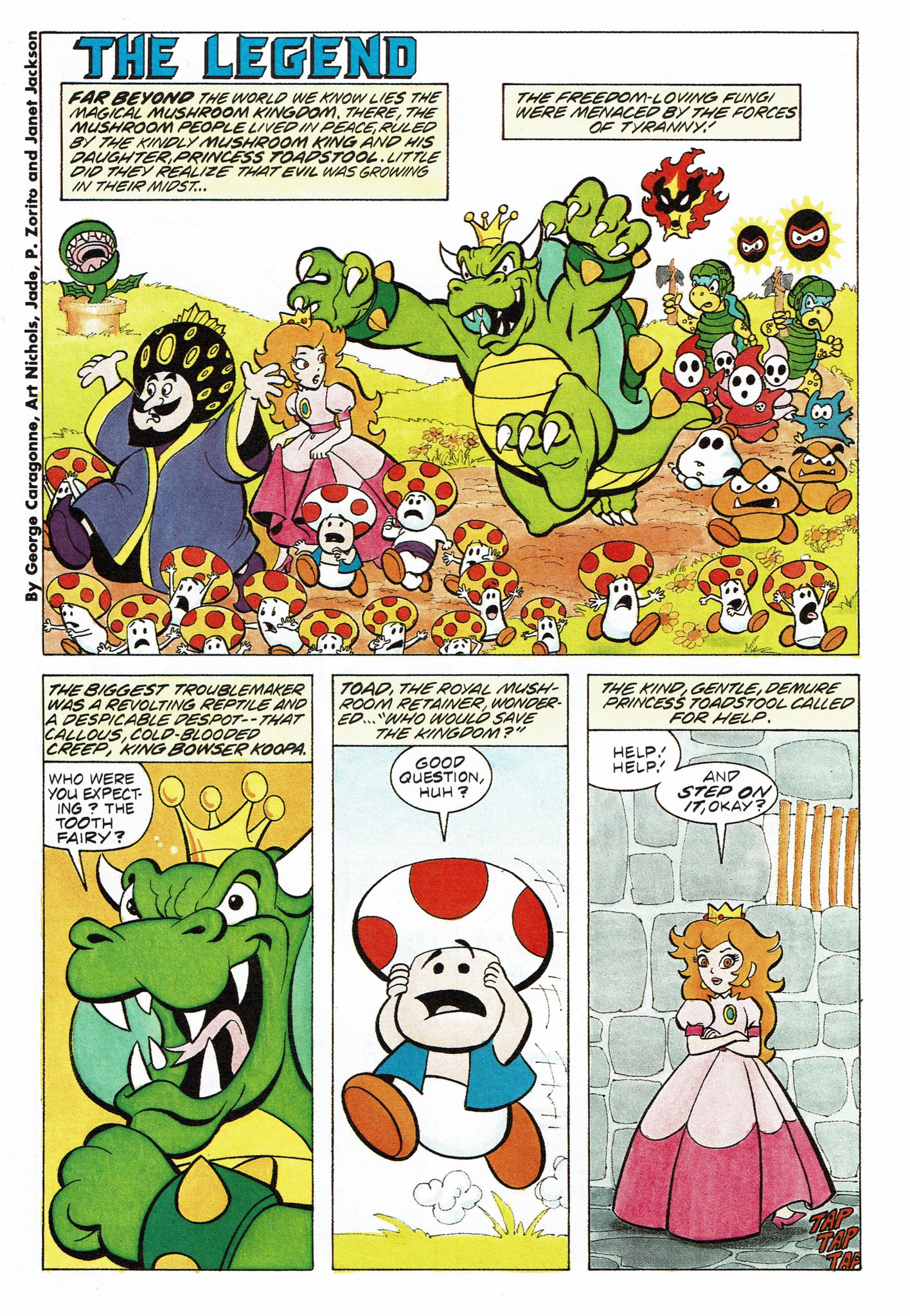 Page 1 of "The Legend" comic for the Nintendo Comics System