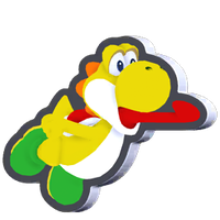 Standee Eating Yellow Yoshi.png