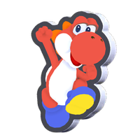 Standee Posing Red Yoshi.png