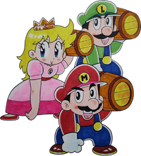 Mario team with barrels DK1.png