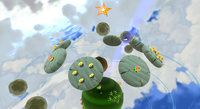 SMG2 Yoshi Star Orbiting Planetoids.png