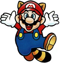 Raccoon Mario jumping SMB3 art.jpg