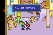 Mario and Luigi receiving the Hammers in Mario & Luigi: Superstar Saga and Mario & Luigi: Superstar Saga + Bowser's Minions